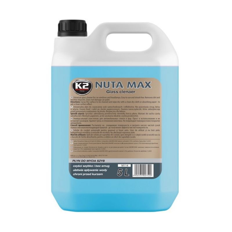 NUTA MAX K2 5 L doskonale czyści powierzchnie szklane